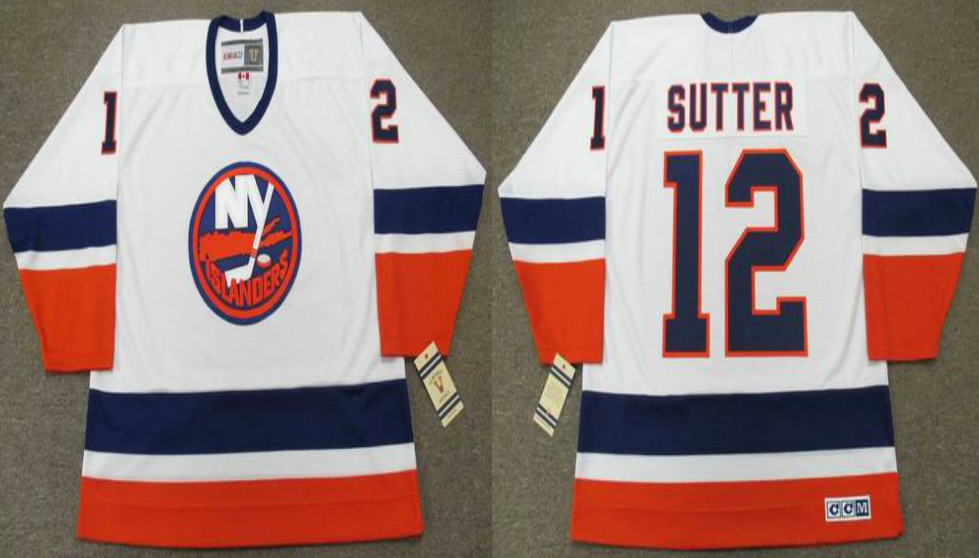 2019 Men New York Islanders #12 Sutter white CCM NHL jersey